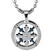 Stainless Steel Spinning Snowflake Small Medallion Pendant Necklace