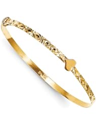 14k Madi K 2mm Diamond Cut Adjustable Baby Bangle, Best Quality Free Gift Box Satisfaction Guaranteed