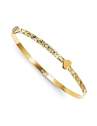 14k Madi K 2mm Diamond Cut Adjustable Baby Bangle