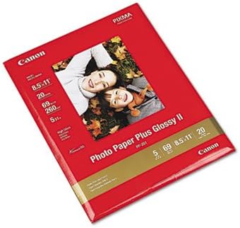 Canon® Photo Paper Plus Glossy II PAPER,PP-201,8.5X11,20/PK W36544B (Pack of 6)