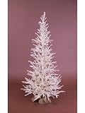 Pack of 2 Ivory Potted Pine Twig Artificial Christmas Trees 4′ – Unlit