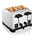 New Hamilton Beach Classic Chrome Smarttoast Four-Slice Toaster Wide Slots And Easy-Clean Crumb Tray