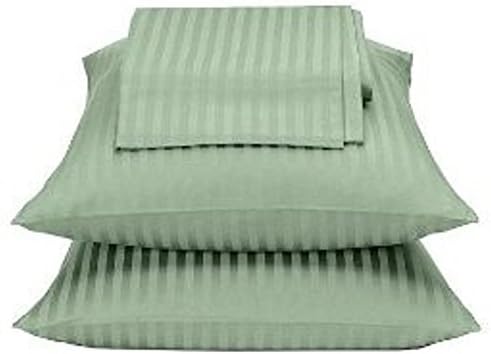New Collection Italian 500tc 3 Pcs Fitted Sheet 10" Drop 100% organic egyptian cotton King Sage Stripe