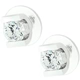 Rhodium Plated Cubic Zirconia Bar Set Stud Earring