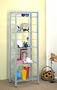 Modern Contemporary Metal and Glass 5-Tier Bookcase Shelf