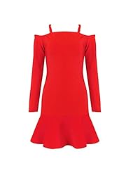Cocktail Nylon/Rayon/Spandex Long Sleeves Off the Shoulder Fitted Bandage Dress/Bodycon Dress/Club Dress/Evening Dress/Party Dress 