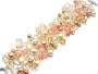 FUN Peach Lemon Beaded Faux Pearl Wide Cha Cha Bracelet