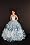 Blue Ball Gown with Light Blue Sequined Lace Details Made to Fit the Barbie Doll