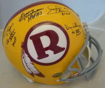 Washington Redskins Autographed/Hand Signed Quarterback Legends Helmet - Sonny Jurgensen, Joe Theism