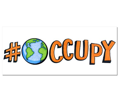 Hashtag Occupy Global Wall Street Protest OWS WE ARE THE 99% Window or Bumper Sticker