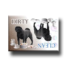 Pug Dishwasher Magnet (Black)