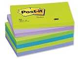 Post-it Colour Notes Pad of 100 Sheets 76x127mm Cool Neon Rainbow - Ref 655MT (Pack 6)