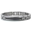 Titanium Men's Link Bracelet with Black Resin Inlay - 8.5 Inches