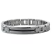 Titanium Men's Link Bracelet with Black Resin Inlay - 8.5 Inches