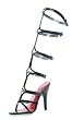5 Inch Heel Knee High Strap Up Sandal Women'S Size Shoe With T-Strap