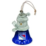 Pack of 3 NHL New York Rangers Snowman Bell Christmas Ornaments 2.5"