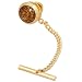 Men's Round Genuine Gold Dust Tie Tack by Competition in Gold Plated