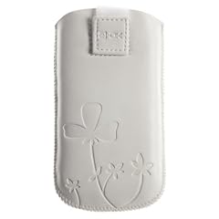 4-OK UP! Handytasche Tasche Eui Schutz Case H�lle Classic Weiss - Muster: Kleeblatt - u.a. passend f�r Samsung Galaxy S i9000, Galaxy S, i9010 Galaxy S Giorgio Armani, i9001 Galaxy S Plus, i9020 Google Nexus S / Nokia Lumia 800 / HTC 7 Mozart, 7 Surround, 7 Trophy, HD2, HD7, Nexus One, Touch HD2, Incredible S, Radar, Sensation, Sensation XE / LG P970 Optimus Black, P990 Optimus Speed 2X / Huawei U8800 Ideos X5 / Google Nexus One, Nexus S I9020 - (Abmessungen: 122mm x 68mm x 12mm)