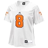 NCAA adidas Tennessee Volunteers #8 Women's Fashion Football Jersey - White (Large)