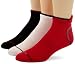 Calvin Klein Men's 3 Pack Crest Back Tab Socks, Flame Red/Black/White, 7-12