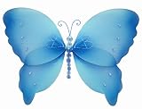 7 Blue Crystal Butterfly nylon hanging ceiling wall baby nursery room wedding decor decoration