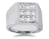 2.43 CTW Men's Diamond Ring in 18K White Gold