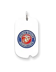 Sterling Silver US Marine Corp Dog Tag. Metal Wt- 5.5g
