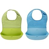 OXO Tot 2 Piece Roll Up Bib, Aqua/Green