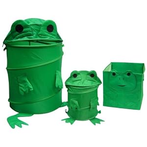 Frog Toy Chest Hamper, Cube and Waste Basket set by Starting Small