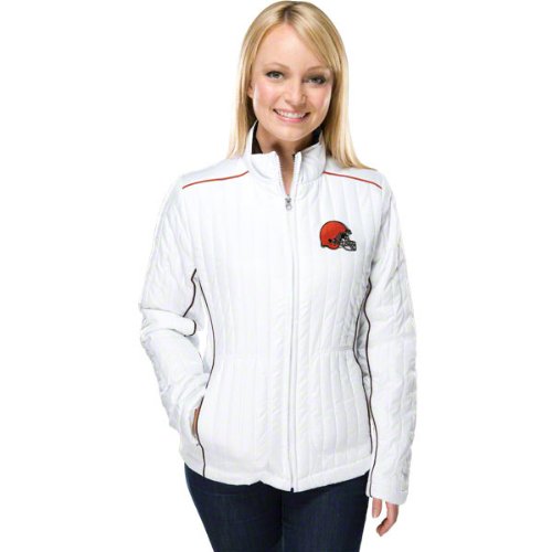 Cleveland Browns Women's Bombshell White Full-Zip Jacket