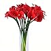 Wuudi 20pcs Calla Lily Bridal Wedding Bouquet Head Latex Real Touch Flower Bouquets(Red)