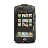Black leather Case with Pull Tab and Bell Clip Design For Apple iPhone G1 G2 3G 3Gs 3G S