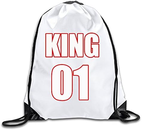 King &amp; Queen Letter Print 100% Polyester Fiber Drawstring Sackpack One Size