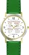 Habit 3 - Time Management Matrix or Quadrants (English Text) - DELUXE TWO-TONE WATCH from THE 7 HABITS - WATCH COLLECTION BY WATCHBUDDY&reg; - Arabic Numbers - Green Leather Strap-Size-Children's Size-Small ( Boy's Size & Girl's Size )