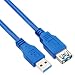 TRIXES USB 3.0 SuperSpeed Extension Cable Male to Female 1.5M Blue
