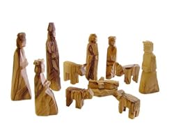 Olive Wood Children's Nativity Set (12 Pieces Set).