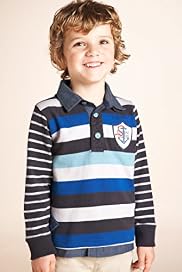 Pure Cotton Stripe Print Rugby Top