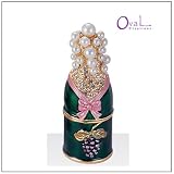 Jewelry Trinket Box with Crystal - Champagne Design