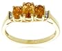10k Yellow Gold November Birthstone 3-Stone Citrine with Diamond-Accent Ring, Size 7