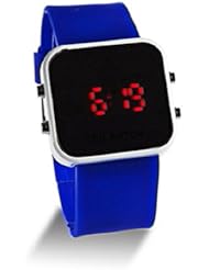 YKS Blue Luxury Sport Style LED Digital Watch With Mirror Surface Silicone for Lady Men