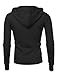 Doublju Super Slim Contrast Drawstring Color Athletic Zip-Up Hoodie