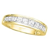 Gold Plated Sterling Silver 1 ct. Square Shaped Cubic Zirconia Wedding Band