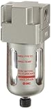 SMC AFD30-N03-Z Mist Separator, Removes Oil Mist, Polycarbonate Bowl with Bowl Guard, Manual Drain, 0.01 Micron, 9 scfm, 3/8