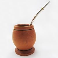 ARGENTINA MATE GOURD CUP ALGARROBO WOOD YERBA TEA BOMBILLA STRAW DRINK SET 0169