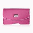 Leather Pouch Protective Carrying Cell Phone Case for BlackBerry Torch 9800 Curve 3G 9300 9330 Curve 8330 8300 8520 8530 8900 Bold 9700 9780 / ZTE MSGM8 II Cricket / HTC Pure / LG Octane Verizon Vu Plus enV3 VX-9200 Rumor Touch GM730 / Motorola Bravo Flipside AT&T Defy T-Mobile / Palm Pixi / Pixi Plus / Pantech Crux Verizon Slate C530 / Samsung SGH-A187 AT&T Magnet A257 Freeform / Link R350 / Sharp Microsoft Kin Two - Hot Pink