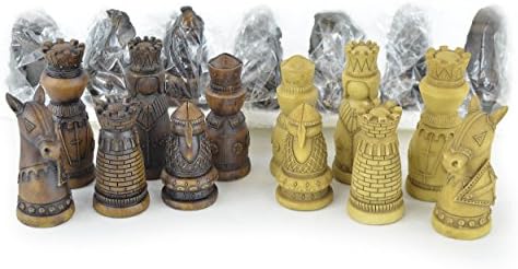 Themed Chessmen: Traditional Medieval Chess Pieces Set - 3.5" King