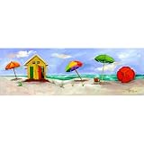 Beach Umbrellas 3 Outdoor Art by Sharon Kusha - 42x14