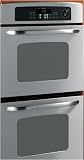 GE JKP55SMSS 27 Double Electric Wall Oven with 3.9 cu. ft. Self Clean Ovens, Hidden Bake Oven Interior and SmartSet Controls: Stainless Steel