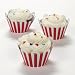 Dozen Paper Red & White Striped Cupcake Wrappers