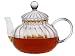 Glass Teapot with Infuser and Decorative Ribbed Design